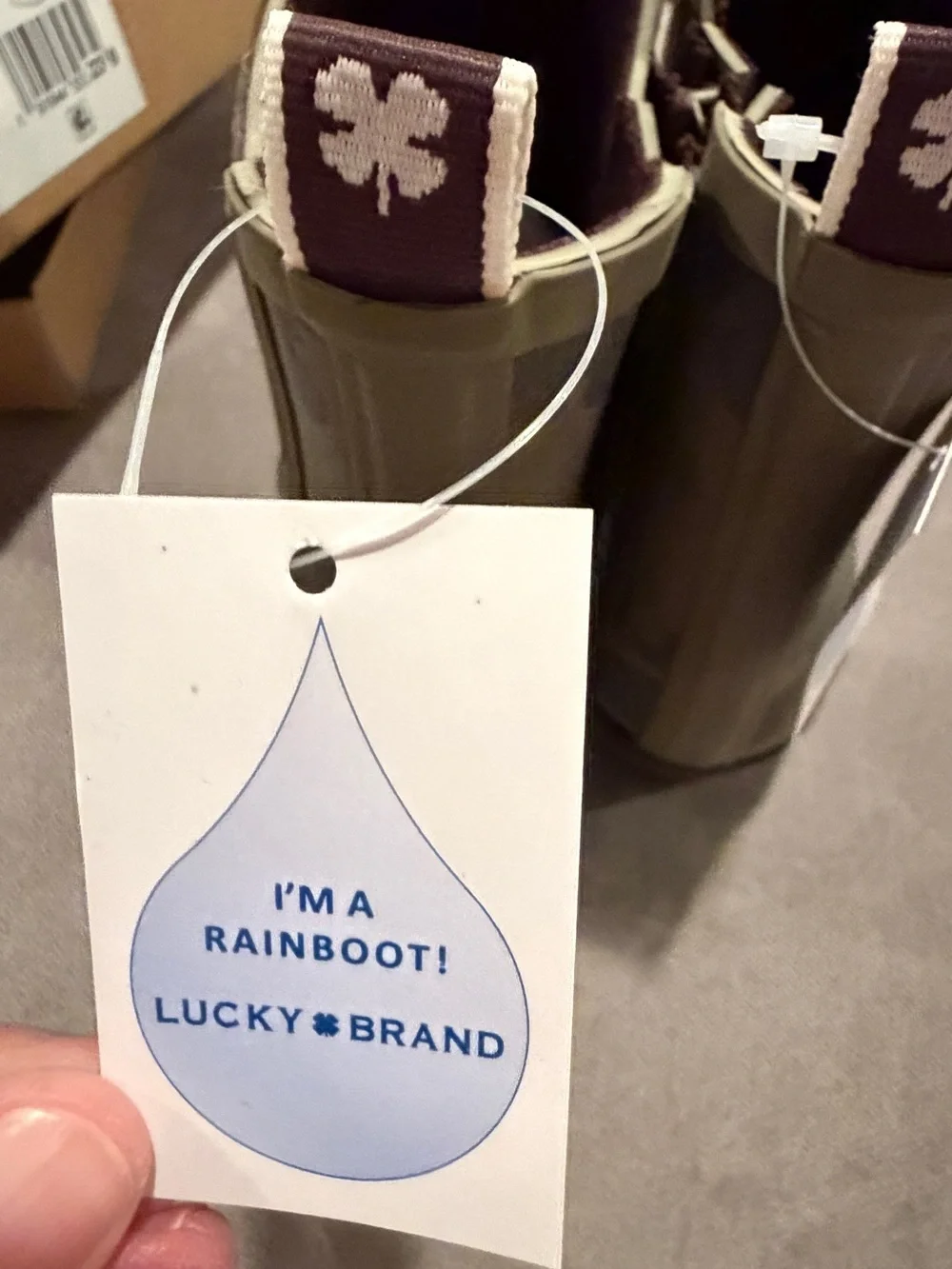 Lucky Brand camo Rain Boots w/Shoe Box